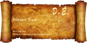 Dénes Éva névjegykártya