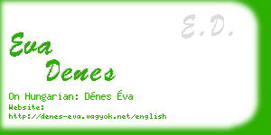 eva denes business card